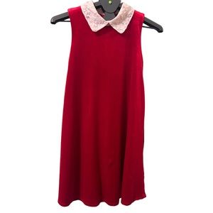 Copper Key girl’s sleeveless velvet dress with lace Peter Pan collar siz…
